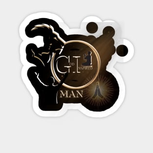 God Inspired Man - Christian Gifts For Men - Birthday Graduation Anniversary - Faith Sticker